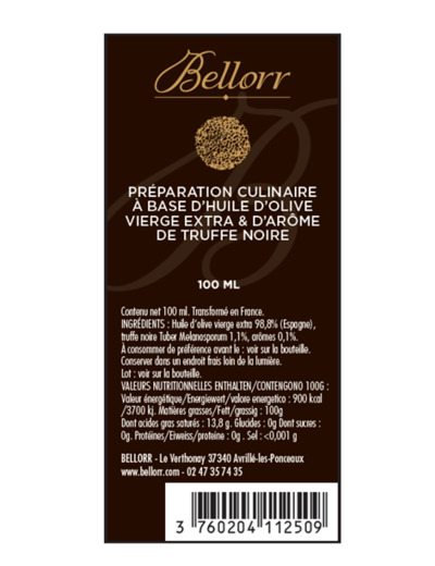 Huile olive Arôme truffe noire