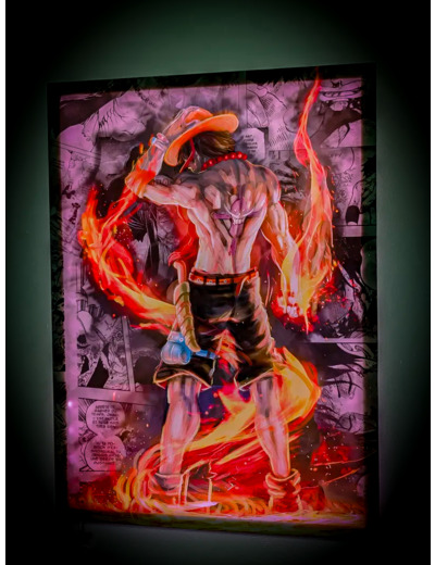 Tableau LED One Piece – Ace le Brasier