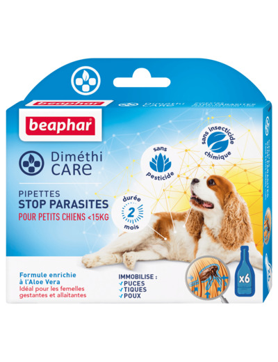 DIMETHICARE Pipettes Stop Parasites pour petits chiens - 6 x 1.5 ml