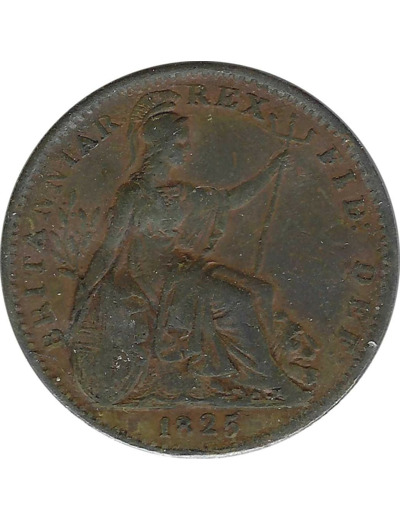 GRANDE BRETAGNE 1 FARTHING GEORGES IIII 1825 TTB-