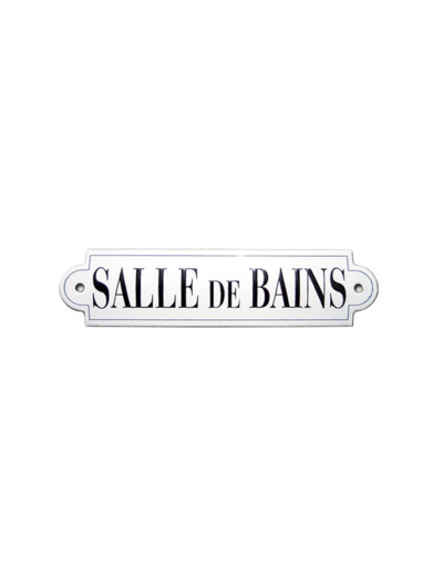 Plaque émaillée - SALLE DE BAIN - 20 x 5 cm - Email Replica.