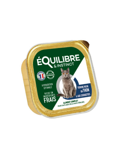Équilibre & Instinct CHAT Stérilisé, Pâtée riche en thon & aux courgettes - 85g