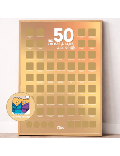 50 choses à faire à la retraite - Poster à gratter