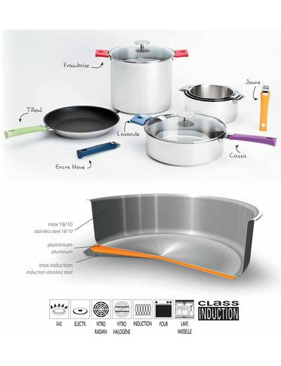 Poêle mutine amovible en inox 24cm