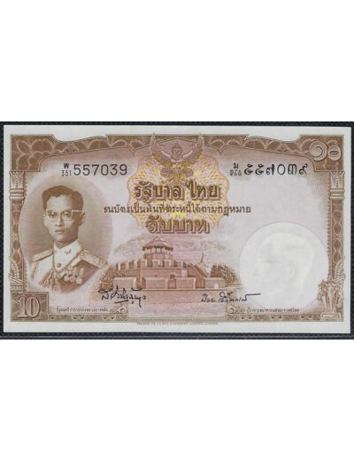 THAILANDE 10 BAHT NON DATE (1953) SERIE W351 NEUF