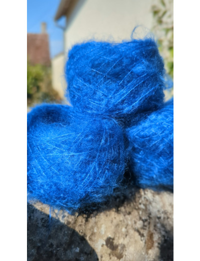 Pelote FLOCON (80% Kid mohair 20% soie) - Bleu royal