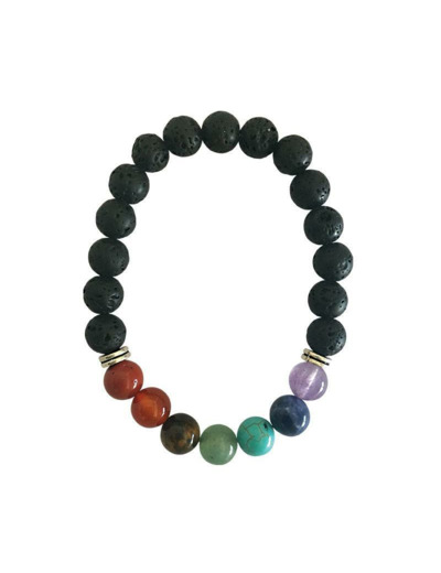 Bracelet 7 Chakras Pierre de lave