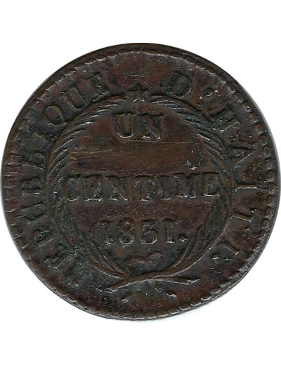 HAITI 1 CENTIME 1831 AN 28 TTB+