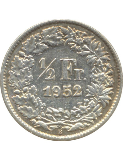 SUISSE 1/2 FRANC 1952 B TTB+ N2