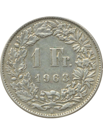 SUISSE 1 FRANC 1963 B TTB