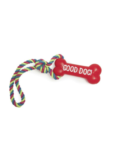 Jouet pour chien, Os + corde - 39cm