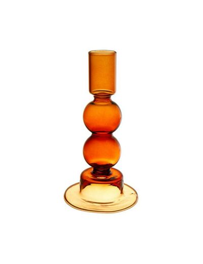 Bougeoir verre ambre 8x16cm