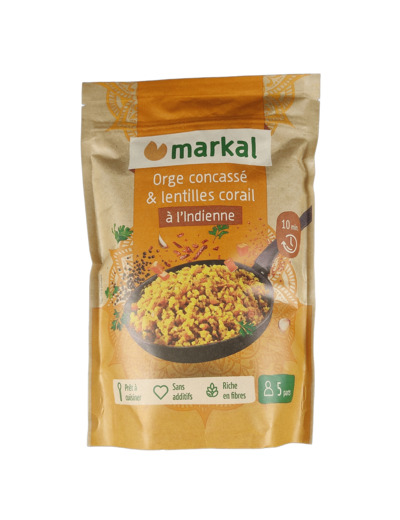Orge Concassé et Lentilles Corail à l'Indienne 350g Bio