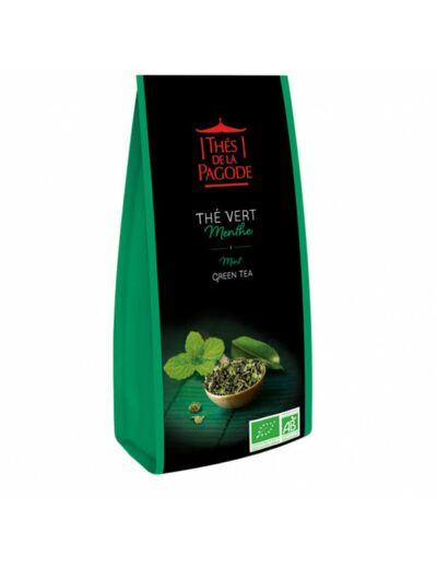 Thé vert à la Menthe Bio-100g-Thés de la Pagode