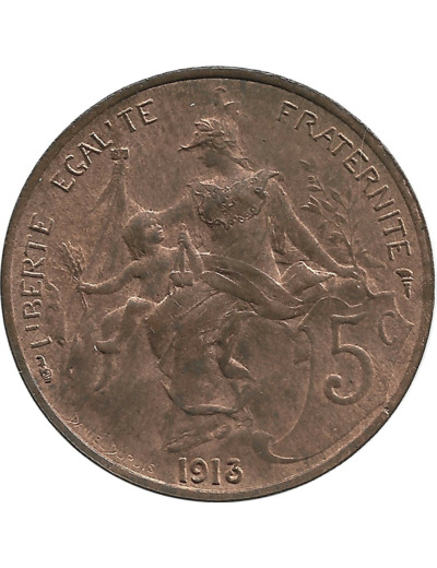 FRANCE 5 CENTIMES DUPUIS 1913 SUP