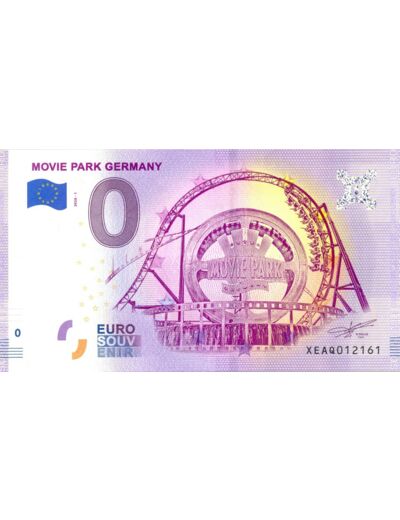 ALLEMAGNE 2020-1 MOVIE PARK BILLET SOUVENIR 0 EURO TOURISTIQUE NEUF