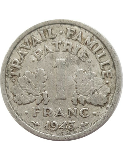 FRANCE 1 FRANC BAZOR 1943 B TB+