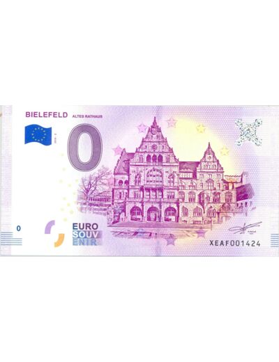 ALLEMAGNE 2018-1 BIELEFELD BILLET SOUVENIR 0 EURO TOURISTIQUE NEUF