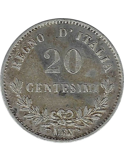 ITALIE 20 CENTESIMI 1863 MBN TTB
