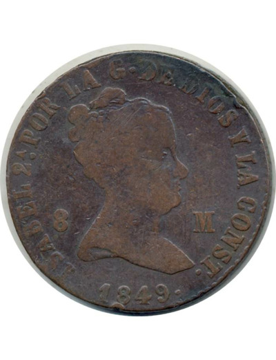 ESPAGNE 8 MARAVEDIS 1849 JA ISABEL II TB (W431.2)