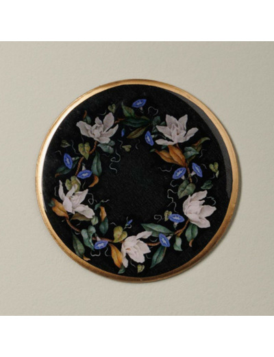 Sous-verre fleuri fer noir 10x10cm