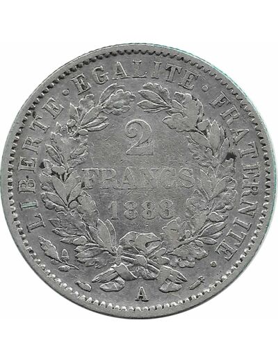 FRANCE 2 FRANCS CERES 1888 A (Paris) TTB