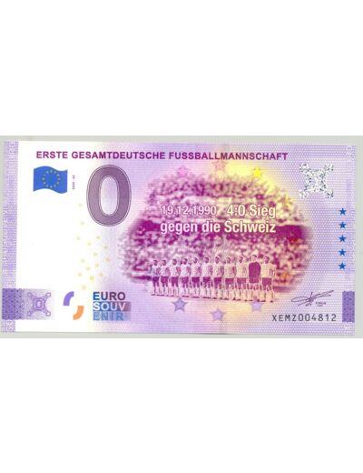 ALLEMAGNE 2020-23 ERSTE GESAMTDEUTSCHE FUSSBALL BILLET SOUVENIR 0 EURO