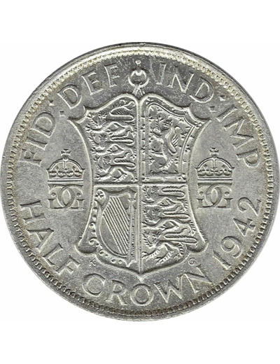 GRANDE BRETAGNE 1/2 CROWN GEORGES VI 1942 SUP