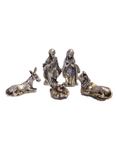 Sujets 5 pièces Crèche 2,5cm en Métal Argenté