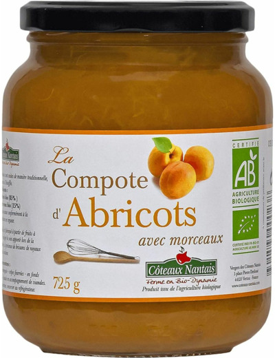 Compote abricot morceaux 725g Côteaux Nantais