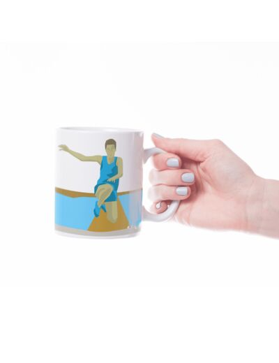 Tasse de saut athlétique homme à personnaliser | Tasse athlétisme | Artiste Sportive