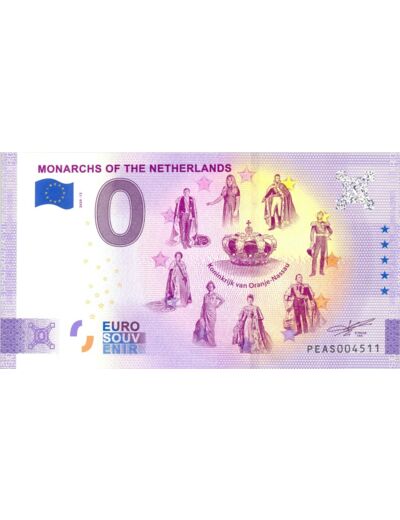 PAYS BAS 2020-12 MONARCHS OF THE NETHERLANDS ANNIVERSAIRE BILLET SOUVENIR 0 EURO