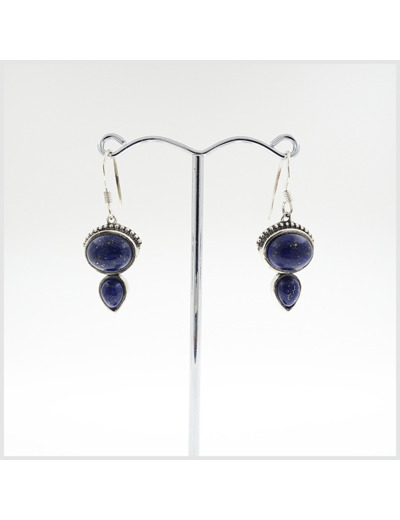 Boucles d'oreilles Lapis Lazuli et Argent Massif