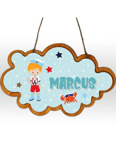 Pancarte de porte nuage - Marin (fille ou garçon)