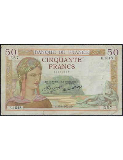 FRANCE 50 FRANCS CERES 25-4-1935 E.1548 TB+
