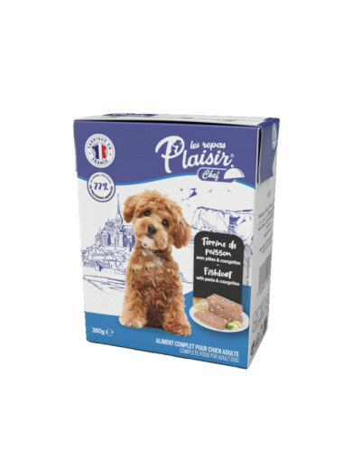 Repas plaisir Chien, Terrine POISSON avec pâtes et courgettes - 380g