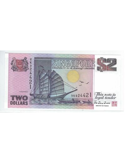 SINGAPOURE 2 DOLLARS  SERIE VK ND 1997 NEUF