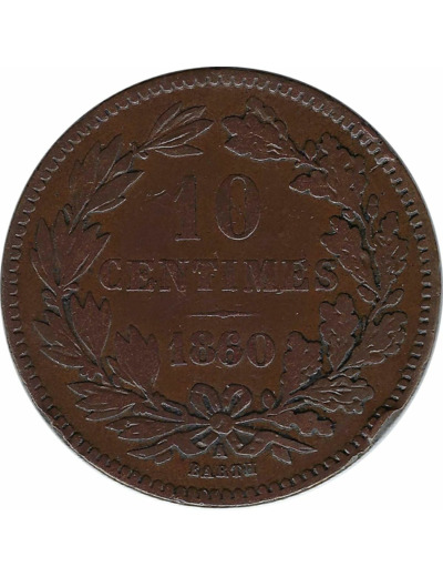 LUXEMBOURG 10 CENTIMES 1860 TB+