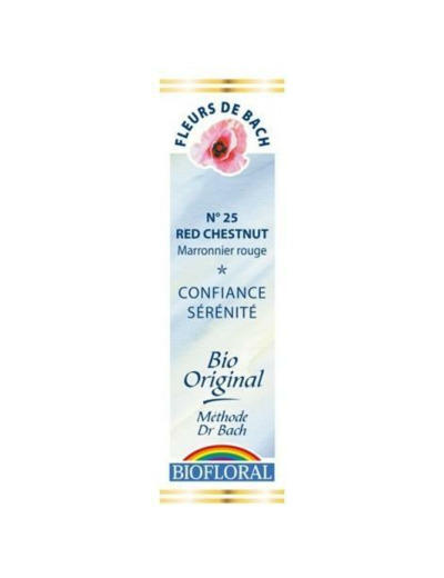 Fleur de Bach Red Chestnut, Marronnier rouge en compte-gouttes 20 ml