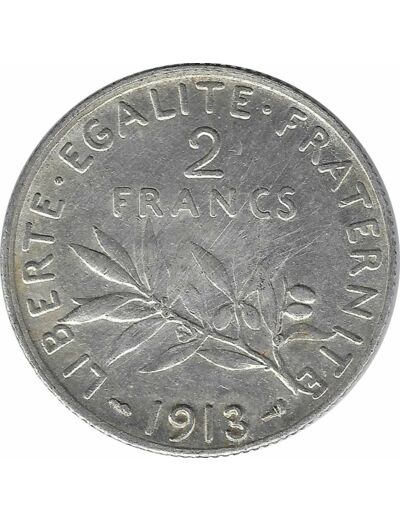 FRANCE 2 FRANCS SEMEUSE 1913 TTB+ N2