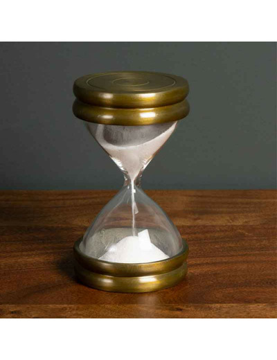 Sablier patine laiton 7x7x12cm