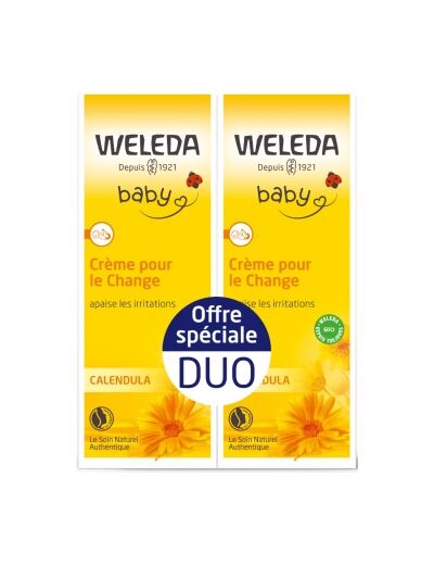 Duo Crème pour le change bébé Calendula 2x75ml