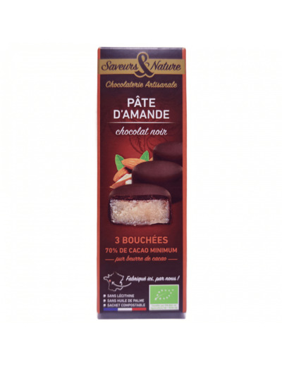 Bouchées Chocolat Pâte D'Amande Bio 45g