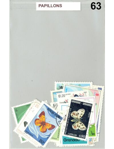 TIMBRES PAPILLONS DIFFERENTS NEUF ET OBLITERES *63