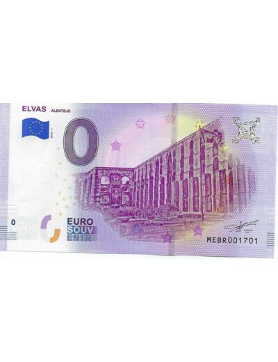 PORTUGAL 2019 -1 ELVAS ALENTEJO 0 EURO BILLET SOUVENIR TOURISTIQUE  NEUF