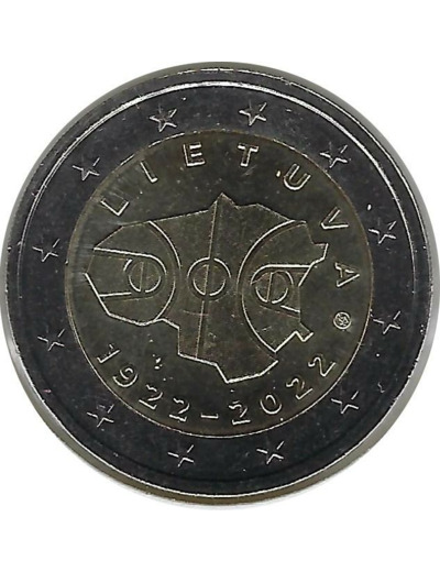 LITUANIE 2022 2 EURO COMMEMORATIVE 100 ANS BASKET-BALL SUP