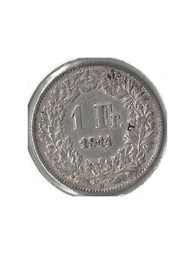 SUISSE 1 FRANC 1911 B  TTB