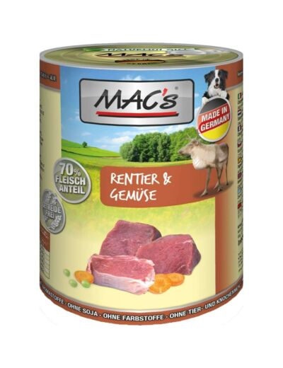 MAC'S Renne & légumes pour chien - 2 formats