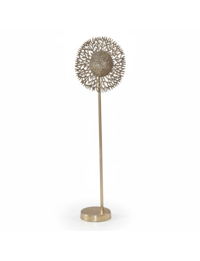 Lampadaire doré soleil 43x26x148cm