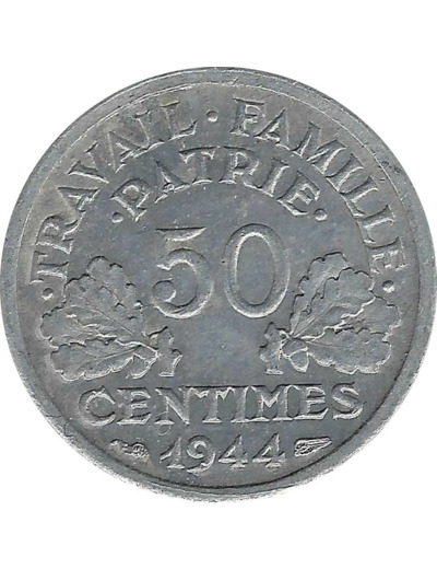 FRANCE 50 CENTIMES BAZOR 1944 B TTB+